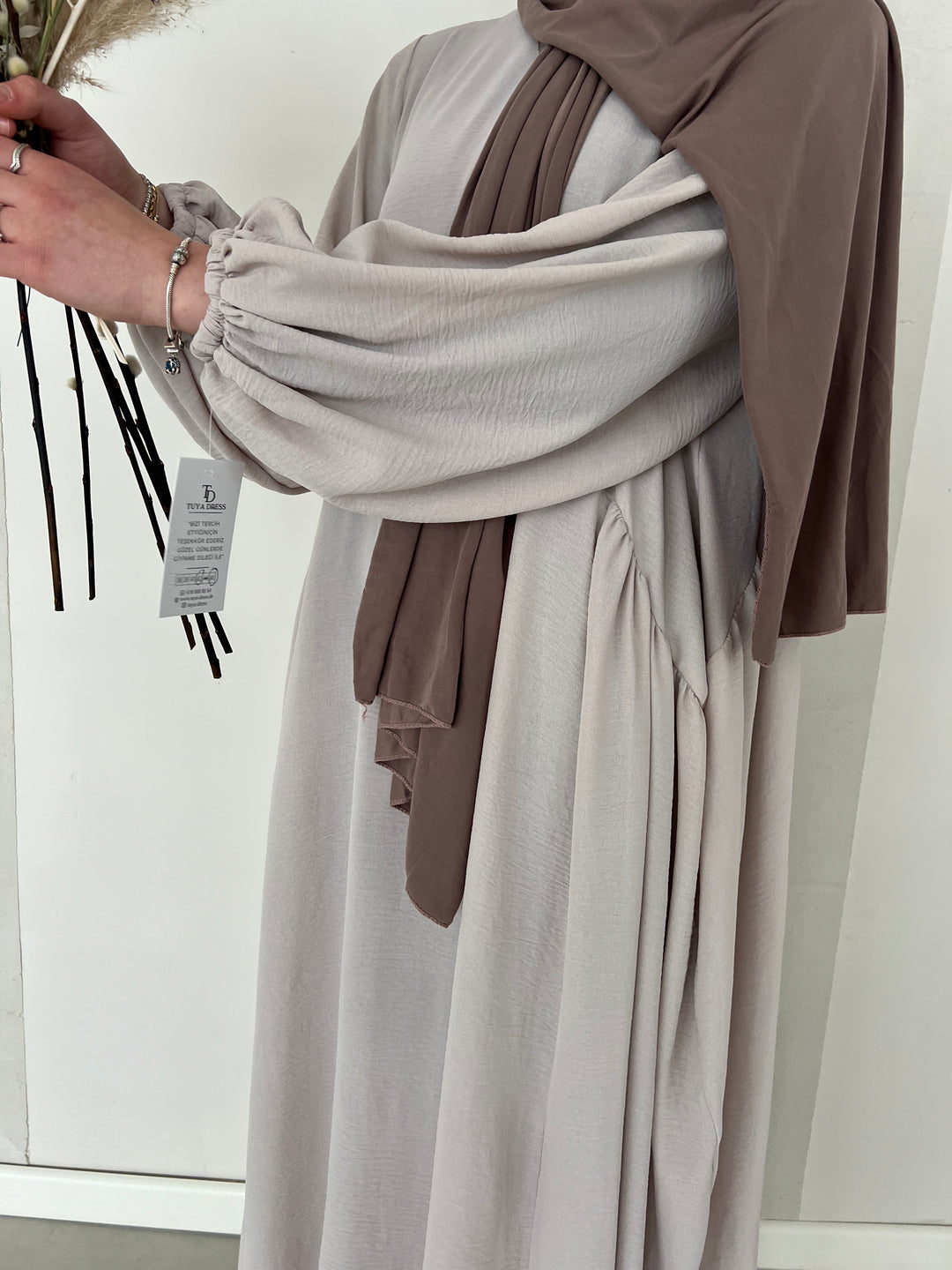 Abaya Grau/Beige