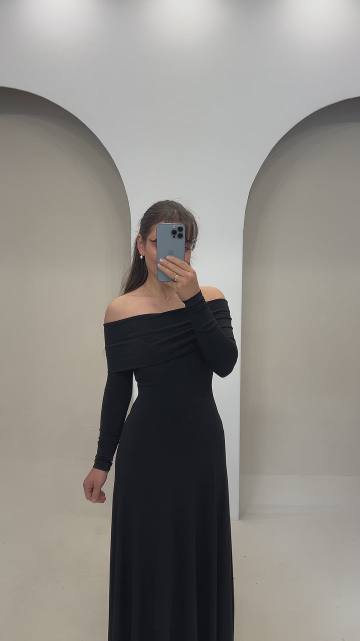 Siyah Basic elbise 0160